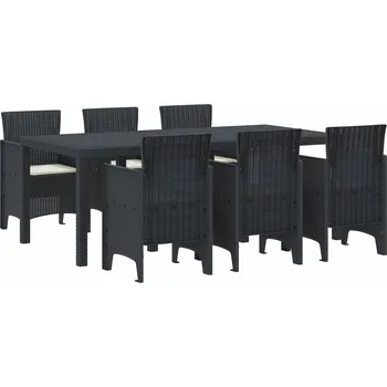 Zahradní sestava vidaXL Zahradní jídelní souprava 7 pcs Antracit Ratan Polt [3378716]