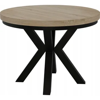 Jídelní stůl STŮL KULATÝ ROZKLÁDACÍ NOHA KOV OBÝVACÍ POKOJ KUCHYNĚ 90cm+2x50cm