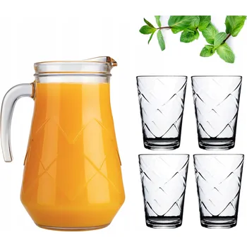 Sklenice Sada džbánů 1,65L Čtyři Sklenice 265 Ml na džusy Piknik Dárek