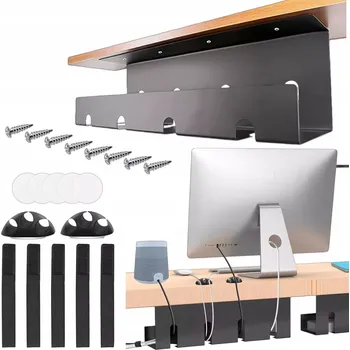 kabelová chránička Organizér kabelů pod stůl, police s nastavitelnou výškou, hliníkový držák na kabely