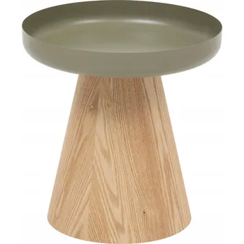 Konferenční stolek KONFERENČNÍ STOLEK KOVOVÝ S MDF DESKOU IMITACE DŘEVA Ø 40 CM VÝŠKA 41,8 CM