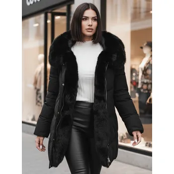 Dámská dlouhá zimní bunda MORISIO s kapucí Dstreet TY4702z Barva: Černá, Velikost: L