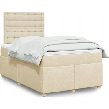 Postel Čalouněná jednolůžková postel VidaXL 120x200 cm, béžové odstíny