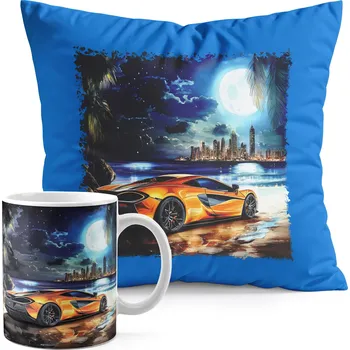 SADA HRNEK + POLŠTÁŘ MODRÝ - AUTA SUPER AUTA PLÁŽ MĚSTO NOC