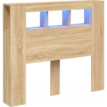Čelo Postele s LED RGB a úložným prostorem, Dub Sonoma, 120x18,5x103,5 cm