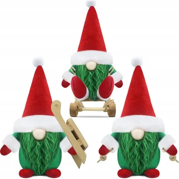 Vánoční dekorace ZIMNÍ SKŘÍTEK 3x VÁNOČNÍ SKŘÍTEK DEKORACE VÁNOCE GNÓMOVÉ SVÁTKY