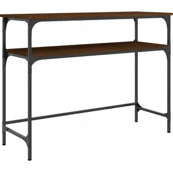 Konferenční stolek Konzolový stolek hnědý dub 100 x 35,5 x 75 cm s kovovým rámem