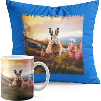 SADA HRNEK + POLŠTÁŘ MODRÁ - ZVÍŘATA KRÁLÍK