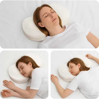 Polštář Polštář na krk Pevná barva Bílý 53 x 35 x 11 cm Paměťová pěna