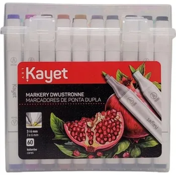 Permanentní fixy Popisovače Kayet oboustranné 60 ks