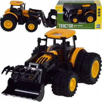 autíčko TRAKTOR Z ČELNÍM NAKLADAČEM, DRŽÁKEM, ZVUKEM, SVĚTLY A POHONEM - ZEMĚDĚLSKÝ STROJ
