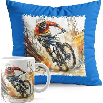 SADA HRNEK + POLŠTÁŘ MODRÝ - KOLO BMX MTB SPORT