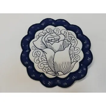 Textilní prostírání na stůl kulaté 20cm - modré č.4