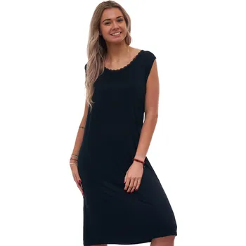 Dámská noční košile Hedvábně jemná černá košilka bez rukávů, pro ženy 1D1651 černá xxl