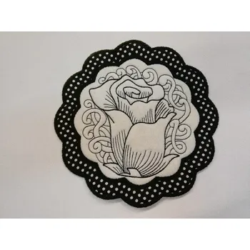 Textilní prostírání na stůl kulaté 20cm - černé č.1