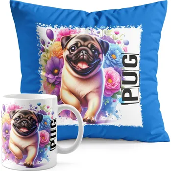 SADA HRNEK + POLŠTÁŘ MODRÁ - PES PSIK PEJSEK PLEMENO MOP SLADKÝ