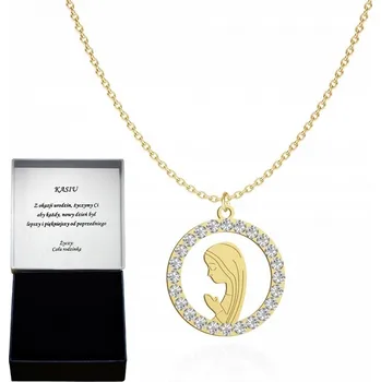 Náhrdelník Pozlacený Náhrdelník MEDAILONEK Matka Boží S VĚNOVÁNÍM