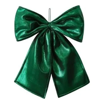 Vánoční dekorace Vánoční ozdobná mašle 30 x 35 cm Dekorační mašle na dveře a interiér Slavnostní Vánoční doplněk pro výzdobu domova v zimním období zelená