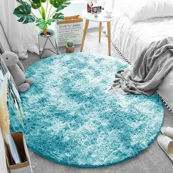 Koberec Kulatý koberec Shaggy Ombre s vysokým vlasem 140 cm