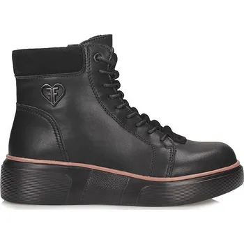 Dámská zimní obuv Dámské boty, kožené kotníkové boty na platformě Filippo , se šněrováním, černé vel. 41