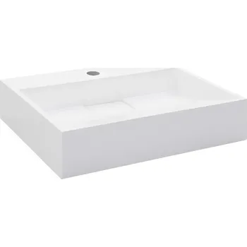 Umyvadlo Koupelnové umyvadlo z minerálního kompozitu, bílé, 50 x 38 x 13 cm