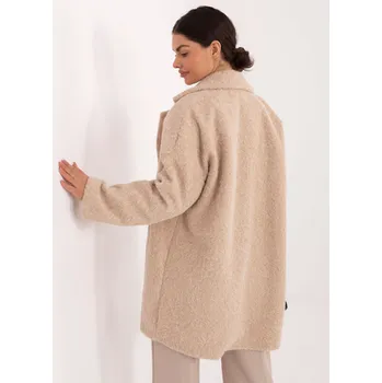 Dámský kabát Béžový kabát s černými knoflíčky Factory Price krémová 3496285