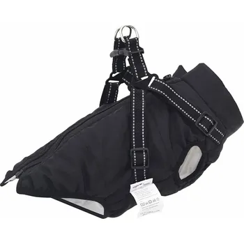 Dámský kabát Psí kabát s postrojem Černá 2XL Fleece a polyester