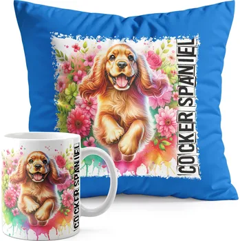 SADA HRNEK + POLŠTÁŘ MODRÁ - PES PSI PSÍK PLEMENO COCKER SPANIEL