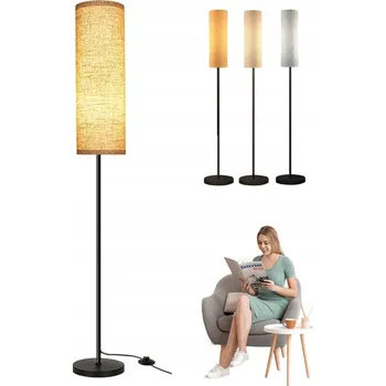 Stojací lampa STOJACÍ LAMPA E27 LED LÁTKOVÉ STÍNIDLO NA ČTENÍ 3 164cm