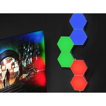 Nástěnné svítidlo HEXAGON LED nástěnné lampy šestihranné medová plástev DÁLKOVÝ OVLADAČ RGB TUYA WIFI