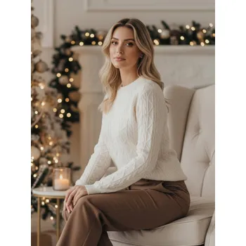 Dámské oblečení Dámský svetr BRAVINA Dstreet MY2527z Barva: Tělová, Velikost: S/M