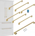 SADA 6x NÁBYTKOVÁ ÚCHYTKA ZLATÁ TYČOVÁ 320 PRO NÁBYTEK SKŘÍNĚ ZÁSUVKY DO KUCHYNĚ