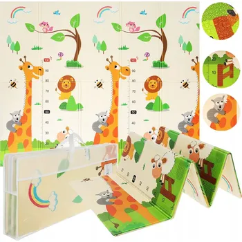 Hrací deka VZDĚLÁVACÍ PODLOŽKA PRO MIMINKA INTERAKTIVNÍ PĚNOVÁ OBOUSTRANNÁ 200X180 XPE