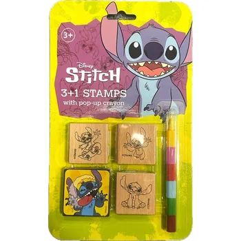 Dětské razítko Razítka 3 ks + 1 x Voskovka STITCH