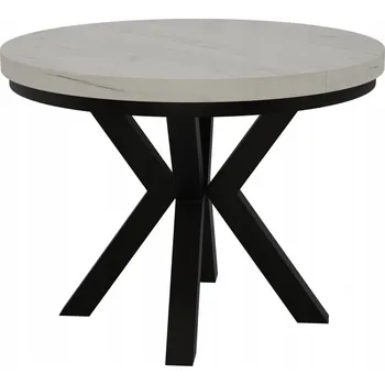 Jídelní stůl STŮL KULATÝ ROZKLÁDACÍ NOHA KOV OBÝVACÍ POKOJ KUCHYNĚ 100cm+2x50cm