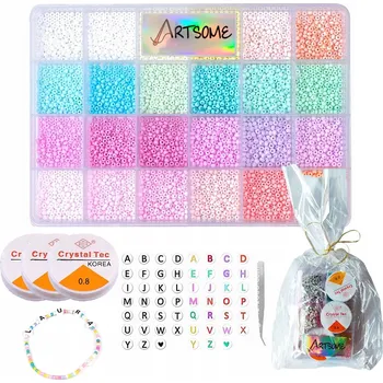 dětská sada na výrobu šperků Sada korálků na výrobu náramků Pastelové písmenka DIY Artsome