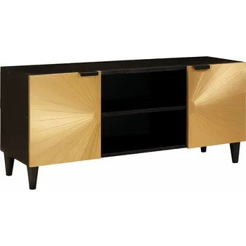 Televizní stolek vidaXL Televizní skříň Černá a zlatá 105 x 33 x 46 cm Kompozitní dřevo [4017828]