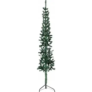 umělá květina Umělá vánoční polovina stromku 150 cm zelená PVC, šířka 43 cm, stojan 35x35 cm