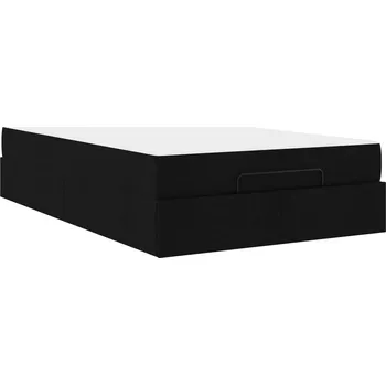 Postel vidaXL Rám postele s matrací s matrací 2 pcs Černá textil [3399475]