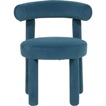 Jídelní židle Designová čalouněná jídelní židle Leith velur modrá