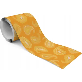Fototapeta Samolepicí Ozdobný pásek oranžový s indickým vzorem PAISLEY ornamenty