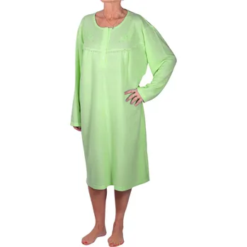 Body Velká teplá froté noční košile Vlastina 4XL světle zelená