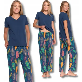 Dámské noční prádlo Dámské dvoudílné pyžamo s krátkým rukávem bavlněné MORAJ L