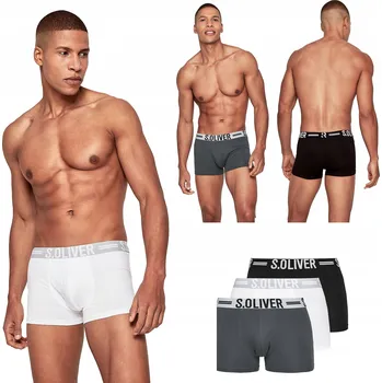 Boxerky Boxerky s.Oliver bílé, šedé, černé - 8(XXL)