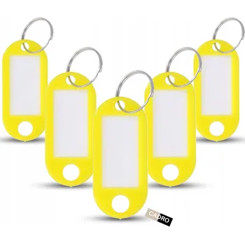 Přívěsky na klíče identifikační štítky přívěsek klíčenky 5x2 cm žluté 5 kusů