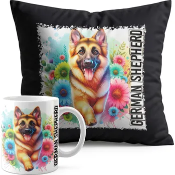 SADA HRNEK + POLŠTÁŘ ČERNÝ - PES PSI PESEK PLEMENO NĚMECKÝ OVČÁK