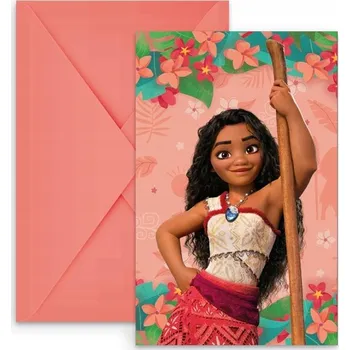 Pozvánka Pozvánky s obálkami VAIANA 2 Moana II Disney Party Narozeniny 6 Ks.