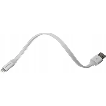 Datový kabel ColorWay USB - Lightning kabel 25cm, plochý, bílá