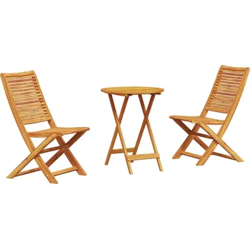 Zahradní sestava Skladací bistro sada 3 pcs Hnědá Masivní akátové dřevo