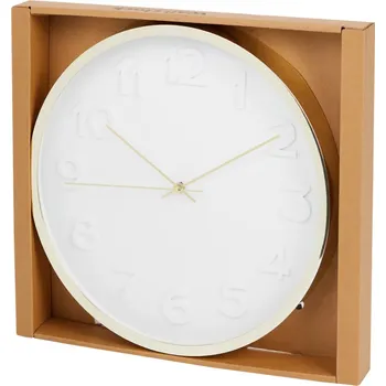 Hodiny Nástěnné hodiny bílé, zlaté 30 cm